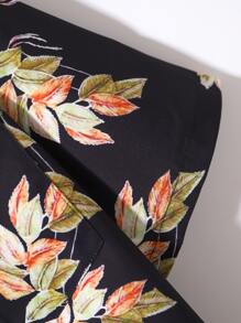 Manfinity Men Plants Print Shirt Without Tee - Black - View 4