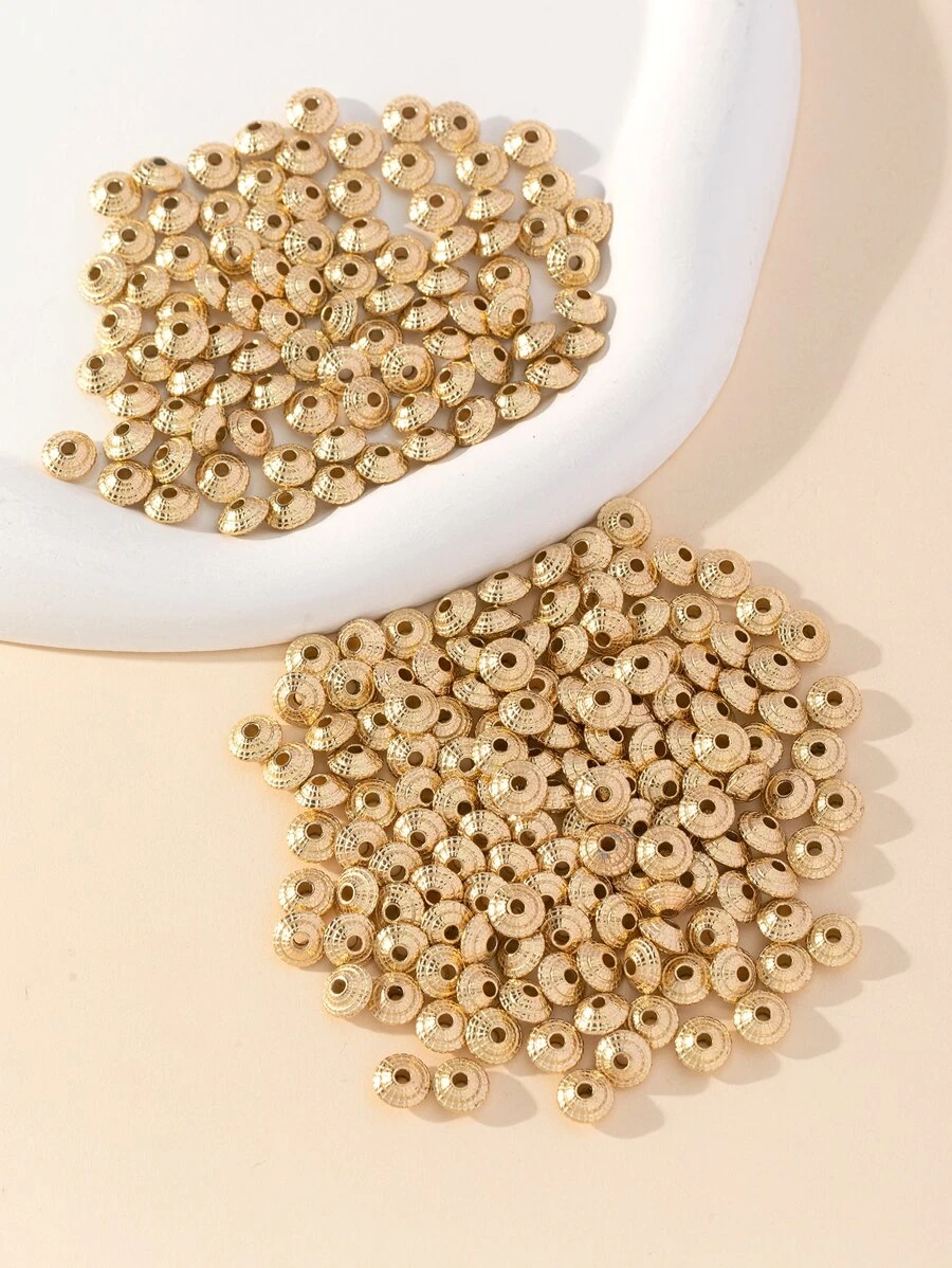 100 piezas Accesorio de joya DIY cuenta - Amarillo Oro - Ver 1