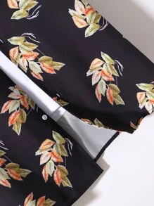 Manfinity Men Plants Print Shirt Without Tee - Black - View 6