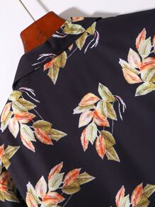 Manfinity Men Plants Print Shirt Without Tee - Black - View 7