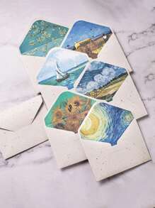 6入組山水圖案信封 - 彩色 - 查看 2