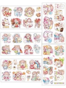 10 piezas Pegatina con estampado de dibujos animados - Multicolor - Ver 2