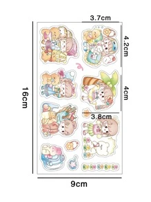 10 piezas Pegatina con estampado de dibujos animados - Multicolor - Ver 3