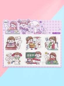 10 piezas Pegatina con estampado de dibujos animados - Multicolor - Ver 1