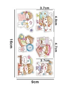 10 piezas Pegatina con estampado de dibujos animados - Multicolor - Ver 2