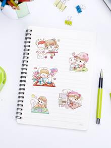 10 piezas Pegatina con estampado de dibujos animados - Multicolor - Ver 3