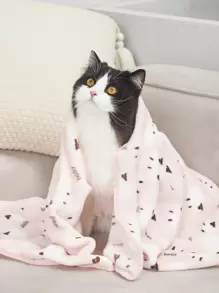 PETSIN 1 pieza Manta para mascotas con estampado de oveja, fácil de limpiar para cama de perro o gato - Rosa - Ver 5