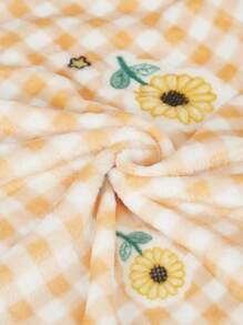 PETSIN 1pc Plaid Print Pet Blanket - Orange - View 7