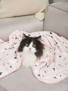 PETSIN 1 pieza Manta para mascotas con estampado de oveja, fácil de limpiar para cama de perro o gato - Rosa - Ver 4