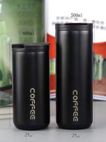 1pc Letter Graphic Insulated Tumbler Back To School - Black - View 6