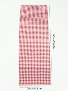 1pc Gingham Pattern Pom Pom Trim Microwave Oven Cover - Multicolor - View 4