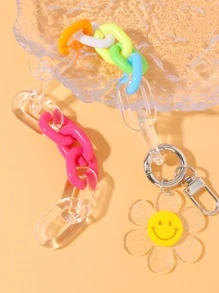 Dây chuyền trang trí hoa Charm Móc khóa màu sắc cầu vồng - Nhiều màu - Xem 4