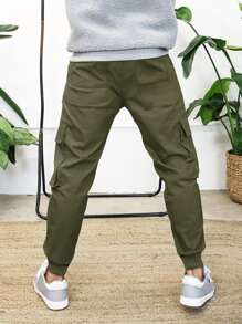 Manfinity Men Flap Pocket Cargo Trousers - Army Green - View 2