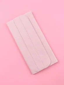 1入組可折疊化妝刷收納袋珠寶旅行箱旅行化妝包洗漱包旅行小化妝包旅行化妝袋化妝工具容器旅行包PU，帶皮帶和隔層 - 粉色 - 查看 3