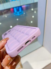 格紋壓花TPR聚氨酯手機殼 - 紫色 - 查看 5