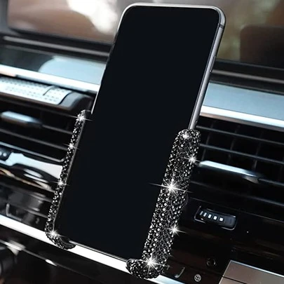 1pc Rhinestone Decor Plastic Car Phone Holder