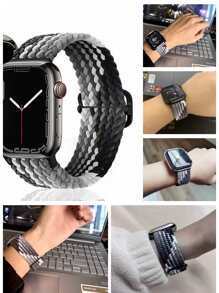 Dây đeo đồng hồ đàn hồi vòng nylon có thể điều chỉnh độ dài rộng 18mm20mm22mm tương thích - Nhiều màu - Xem 2