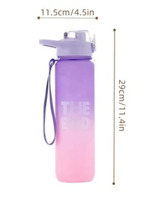 1 pieza Botella de agua con estampado de slogan al azar - transparente - Ver 2