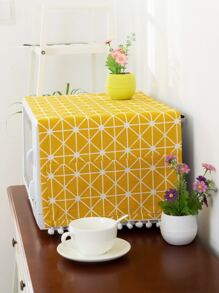 Geometric Pattern Print Microwave Oven Cover - Yellow - View 2
