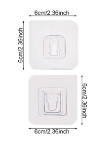 6pcs Clear Self-adhesive Hook, Multifunction Wall Hook For Household - Clear - View 2