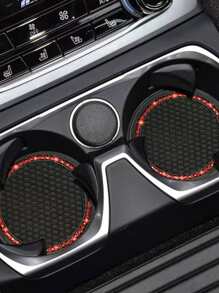 1 pezzo Sottotazza per auto con strass PVC - Rosso - Visualizzare 1