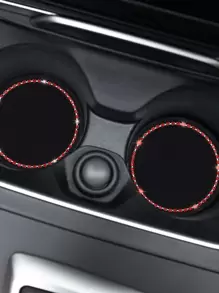 1 pezzo Sottotazza per auto con strass PVC - Rosso - Visualizzare 2