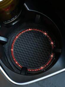 1 pezzo Sottotazza per auto con strass PVC - Rosso - Visualizzare 4
