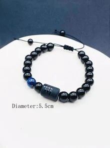 Men Scorpio Symbol Detail Beaded Bracelet - Multicolor - View 4