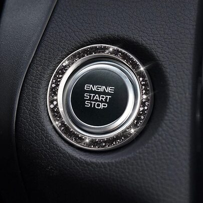 1 cái Rhinestone Decor Glass Car One-button Start Vòng trang trí