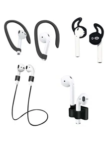 Bộ 4 dây chống thất lạc tai nghe Apple bằng silicon - màu đen - Xem 2