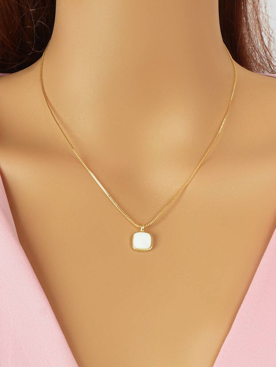 Mặt dây chuyền hình vuông - Vàng - Xem 1