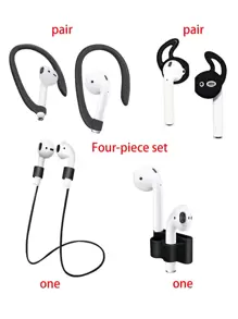 Bộ 4 dây chống thất lạc tai nghe Apple bằng silicon - màu đen - Xem 4