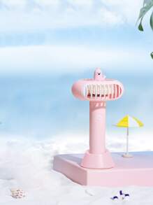 1入組卡通裝飾便攜式頸掛風扇現代ABS免提無葉風扇適用於戶外 - 粉色 - 查看 5