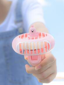 1入組卡通裝飾便攜式頸掛風扇現代ABS免提無葉風扇適用於戶外 - 粉色 - 查看 1