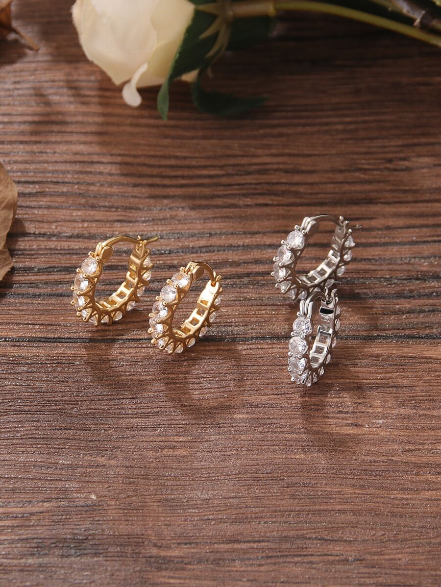 Kreolen mit Kubischem Zirkonia Dekor