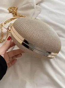 New Classic Luxury Style Women's Evening Bag Fashionable Solid Color Chain Heart-Shaped Handbag Portable Versatile Elegant Shoulder Crossbody Bag Can Hold Lipstick Change Mobile Phone Suitable For Parties Dinner Dance Wedding.