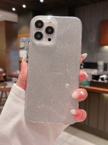透明TPR聚氨酯手機殼帶閃光紙 - 銀色 - 查看 1