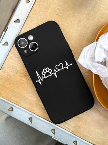 苹果卡通图案手机壳 - 黑與白 - 查看 2