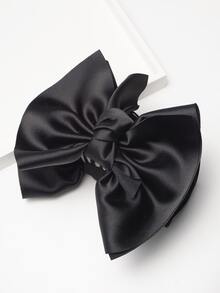 Bow Decor Hair Claw - Black - View 3