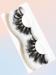 1 par de pestañas de tira completa de 25 mm, pestañas postizas largas gruesas y voluminosas esponjosas - Negro - Ver 3