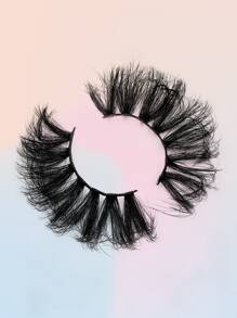 1 par de pestañas de tira completa de 25 mm, pestañas postizas largas gruesas y voluminosas esponjosas - Negro - Ver 7