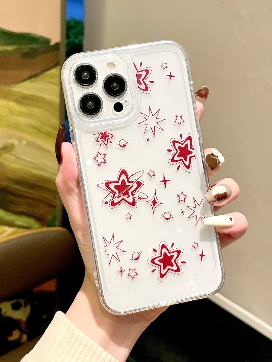 星星印花透明手機殼 - 無色 - 查看 1