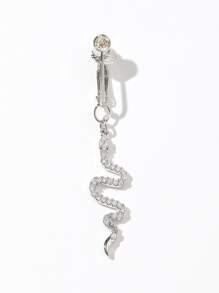 Đồng Đính Đá Cubic Zirconia Loài Rắn Trang Trí Rốn Bụng Vòng Cơ Thể Món Quà Trang Sức Cho Phụ Nữ & Bé Gái - Bạc - Xem 1