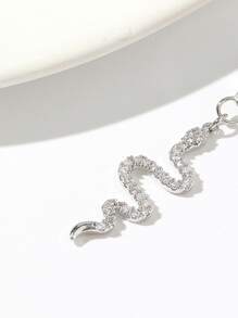 Đồng Đính Đá Cubic Zirconia Loài Rắn Trang Trí Rốn Bụng Vòng Cơ Thể Món Quà Trang Sức Cho Phụ Nữ & Bé Gái - Bạc - Xem 2
