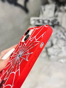 万圣节 1 件彩色蜘蛛网印花手机壳 兼容 iPhone 兼容 iPhone 11、iPhone 13、iPhone 14 Pro Max - 彩色 - 查看 3