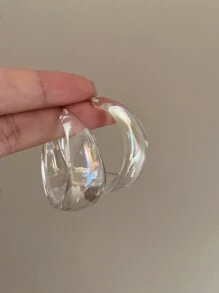 Clear Hoop Earrings - Clear - View 1