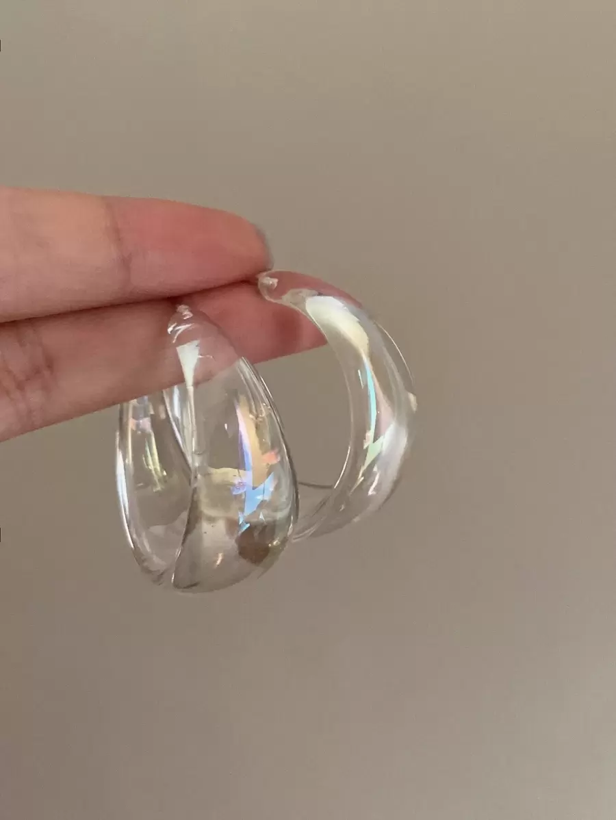 Clear Hoop Earrings - Clear - View 1