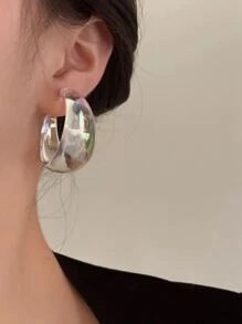 Clear Hoop Earrings - Clear - View 2