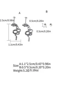 2pairs/set Snake Decor Earrings - Multicolor - View 3