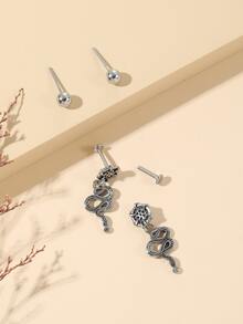 2pairs/set Snake Decor Earrings - Multicolor - View 4